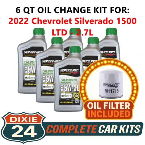 Complete Oil Change Kit — Chevy Silverado & GMC Sierra (5W-30 Synthetic + Filter + Drain Plug Gasket)