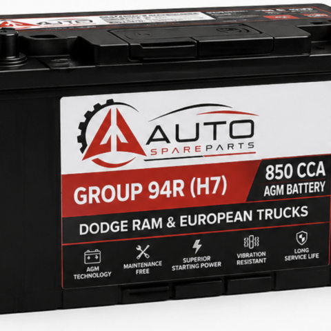 Question keyphrases (FAQ-ready, taken from real ranking pages): What does the R mean in Group 94R? Is Group 94R the same as H7? Can I use a Group 94R battery in my Ram 1500 or Ford F-150? What vehicles use a Group 94R / H7 battery? Do I need AGM specifically for a Start-Stop equipped truck? How do I find my battery's negative pole orientation? What's the difference between H7, H6, and H8 battery sizes? Is a lithium Group 94R battery worth it over AGM? How long does a Group 94R AGM battery last? Why do European vehicles commonly use the H7 battery size?